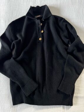 Charter Club Classic Lambswool Angora Black Sweater, Medium